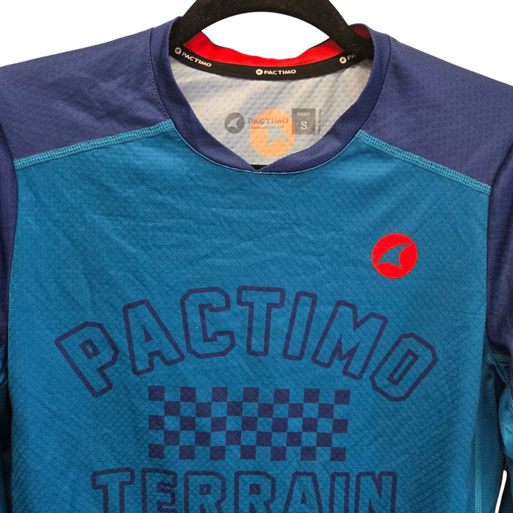 Pactimo Terrain Mens Small Blue Long Sleeve Mountain Bike MTB Jersey Colorado